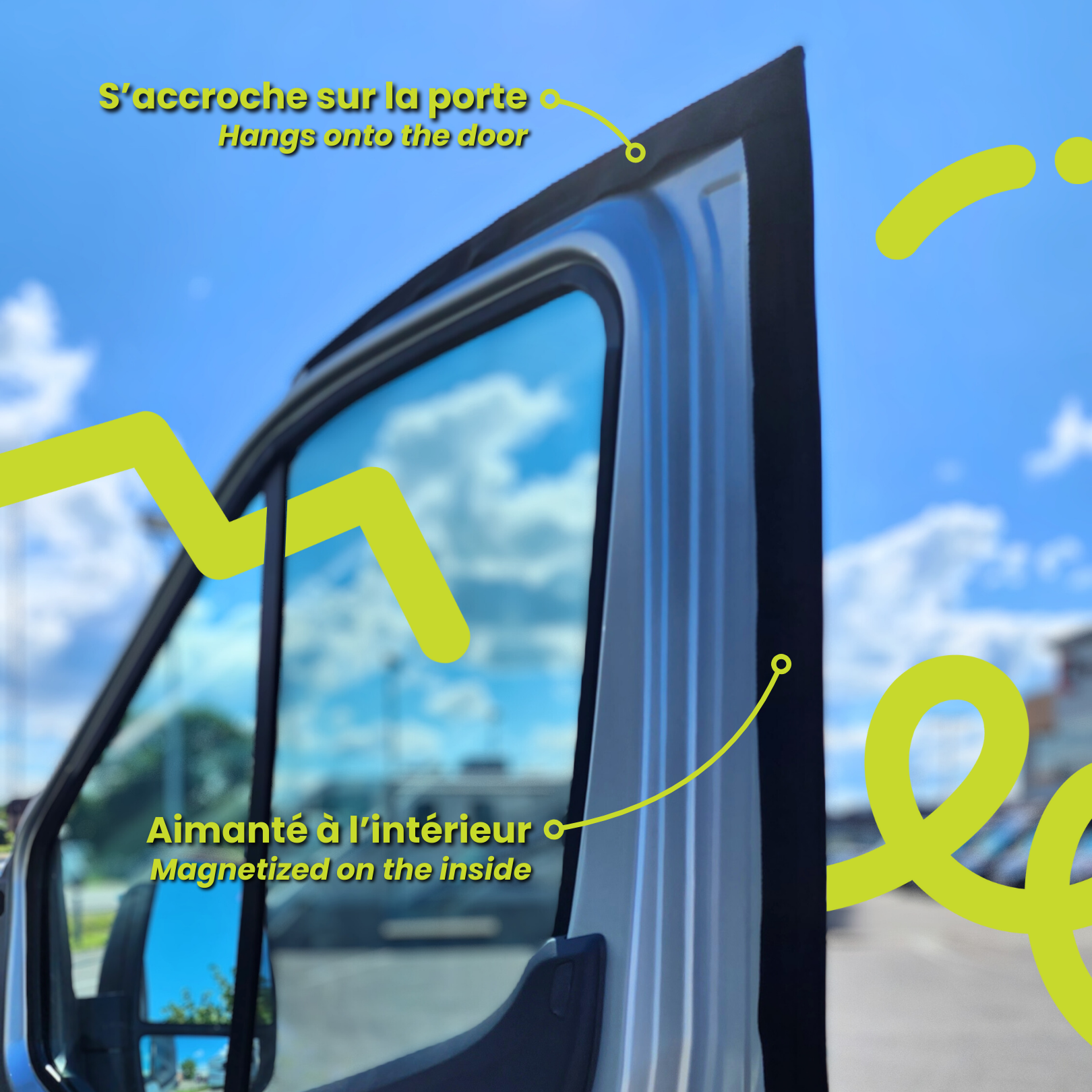 Bug screen for Mercedes Sprinter door, offering optimal protection against mosquitoes while allowing you to enjoy fresh air. With this mosquito net specifically designed for the Mercedes Sprinter, you can lower your windows without letting mosquitoes in. Enjoy your travels in peace with this durable and easy-to-install mosquito net for your Mercedes Sprinter, keeping mosquitoes out while letting fresh air in.